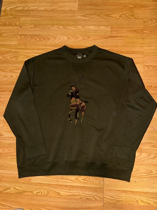 Polo Ralph Lauren Other - Polo Ralph Lauren Crewneck Sweatshirt Men's 2XB Green Big Pony Camo Chenille.